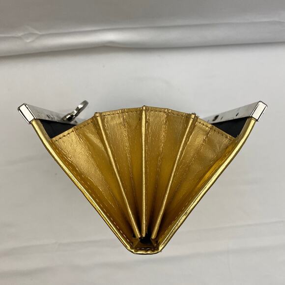 Vintage Gold Sequin Clutch The Metropolitan Ritz Evening Bag Party Metallic y2k - Picture 7 of 12